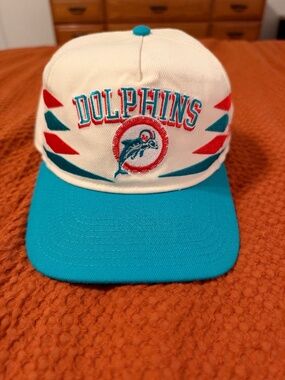 New Era Miami Dolphins Throwback Diamond Cut Snapback Hat - Like New